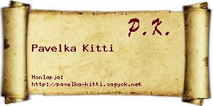 Pavelka Kitti névjegykártya